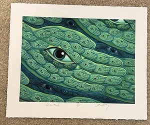 Impresión artística a mano Alex gris verde S/# 200 herramienta psicodélica visionaria póster artista - Imagen 1 de 10