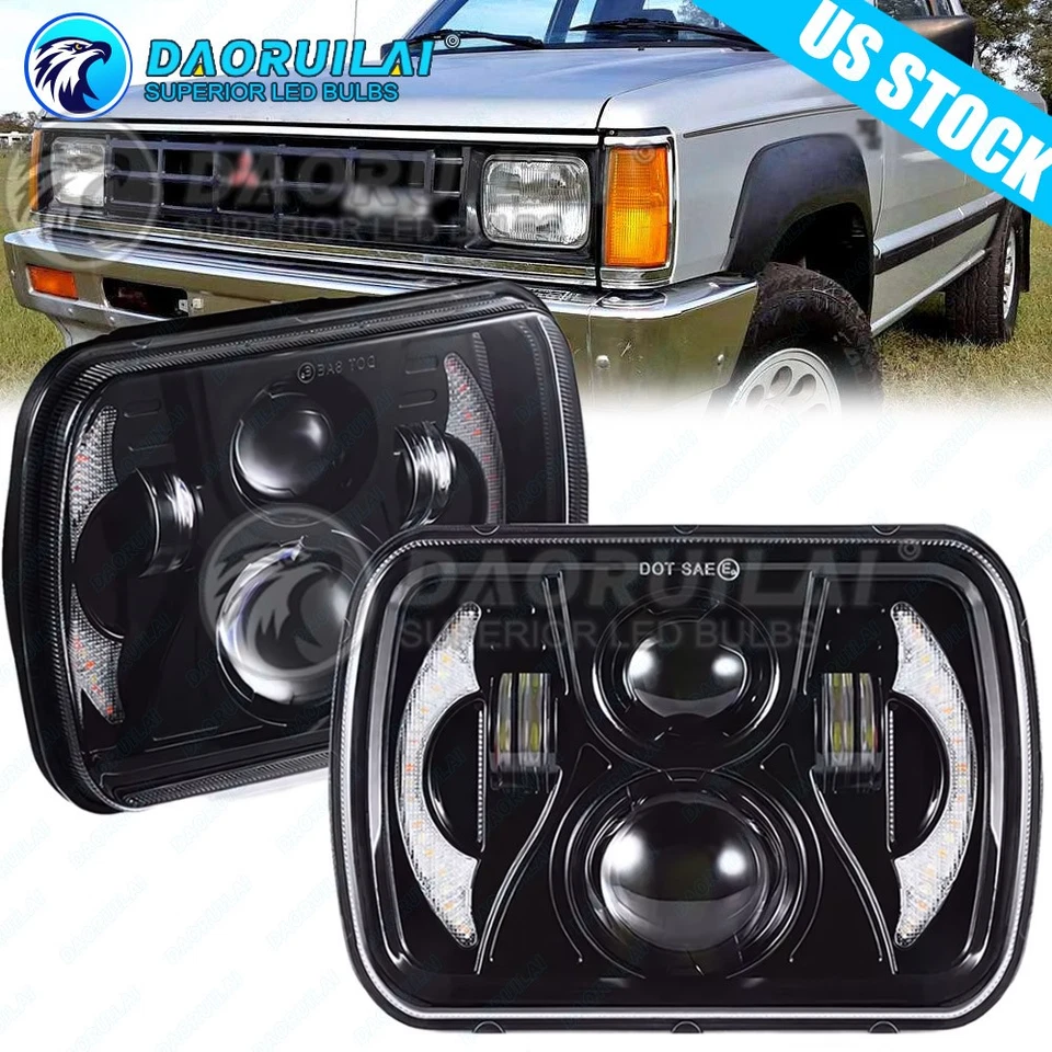 Faros LED sellados de haz alto-bajo H4 de 7x6" para camioneta Mitsubishi Mighty Max 2 piezas Foto 1 de 4