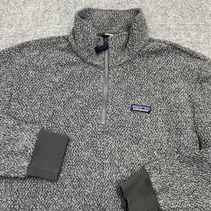 Patagonia Fleece Pullover Mens Large Gray Quarter Zip Rib Cuff Hem STY26940 - Picture 1 of 10