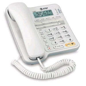 AT&T CL2909 Telefon przewodowy z głośnikiem i identyfikatorem dzwoniącego / oczekiwaniem na połączenie, biały - Zdjęcie 1 z 6