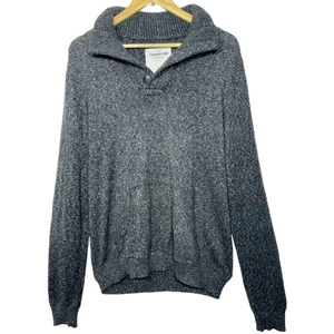Abercrombie & Fitch Gray Knit Collared Long Sleeve Pullover V-Neck Sweater Sz XL - Picture 1 of 9
