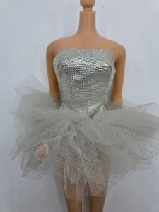 Vintage 1960’s Mattel Barbie Doll Ballerina #989 Ballet Tutu Dress Floral Silver - Picture 1 of 12