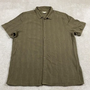 camicia carbon2cobalto uomo XL verde oliva testurizzata stropicciata manica corta con bottoni - Foto 1 di 7