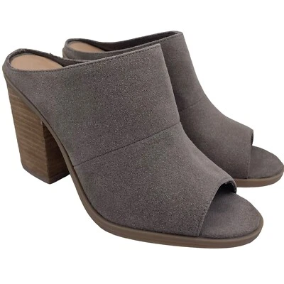 Call It Spring suede peep toe mules stack heeled women’s Size 7.5 Galerassi   - Image 1 of 4