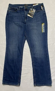 Lee Regular Fit Straight Leg Jeans Women's Size 18 Mid Rise Blue Stretch Denim - Picture 1 of 6