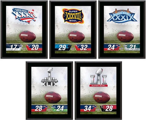 New England Patriots 10.5" x 13" Super Bowl Champion Plaque Bundle Cover
