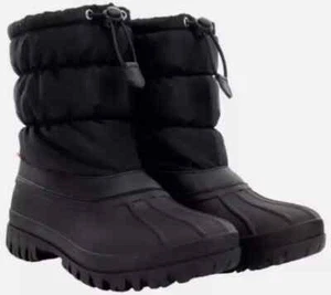 NEW!! Chooka Women's Black Nylon Puffer Insulated Defender Repellent Snow Boots - Picture 1 of 3