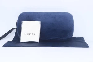 NEW GUCCI EYEGLASSES SUNGLASSES OPTICAL BLUE HARD CLAMSHELL CASE POUCH CLOTH