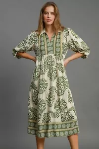 Vestido midi Umgee talla completa estampado de bordes en capas talla grande - Imagen 1 de 9
