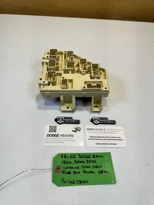 1998-2002 Dodge Ram 1500 2500 3500 painel interno cabine fusível caixa painel 16238AC - Imagem 1 de 4