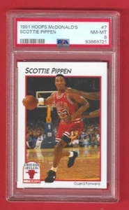 Gradée Basketball 1991 Hoops McDonald's Scottie Pippen #7 PSA 8 - Imagen 1 de 2