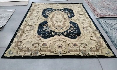 NAVY / BEIGE 8'-3" X 11' Back Stain Rug, Reduced Price 1172711379 EM824B-9 - Image 1 of 4