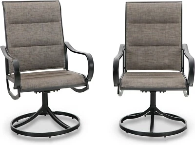 PHI VILLA Patio Swivel Chairs Set of 2 Outdoor Dining Chairs Swivel Rocking Patio Chairs