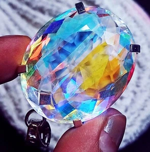 Certified Mystic Quartz Multi-Color GS Solid Silver Pendant 95.15 Ct Loose Gems - Picture 1 of 7