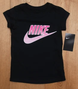 Nike Girl T-Shirt ~ Black, Pink & White ~ - Picture 1 of 2