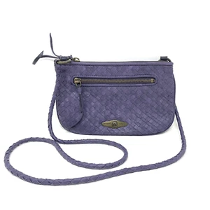 Elliott Lucca Purple Woven Shoulder Bag Rectangle Zip Closure Lightweight - Picture 1 of 19