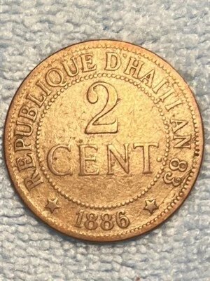 Haiti - 2 Centimes 1886 - Image 1 of 2