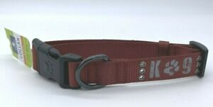 NEW Top Paw Adjustable Nylon collar Red / Brown K9 14"-20" MEDIUM