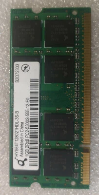 Qimonda HYS64T128021HDL-3S-B 1GB 2RX8 PC2-5300S-555-12-E0 Laptop Memory - Image 1 of 3