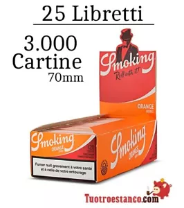Carta Smoking arancione doppia finestra 70 mm - 25 libretti - Imagen 1 de 4