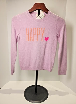 J Crew, Crewcuts 快乐毛衣和亮粉色心形,全新,10 码 — 第 1/4 张图片