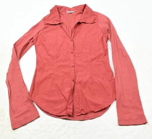 James Perse Jersey-Shirt mit Knopfleiste Damen 2 rot langarm Made in USA - Bild 1 von 12