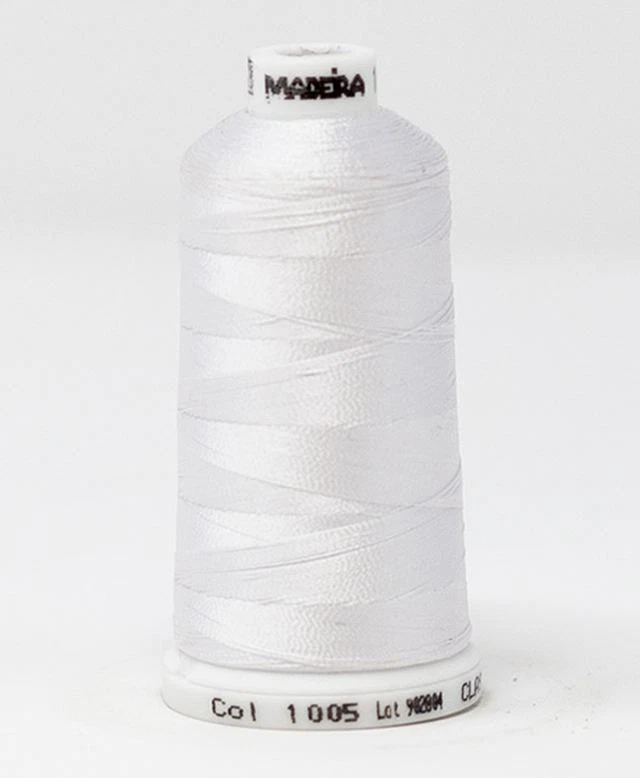 Madeira Classic Rayon 40, #1005 FLUORESCENT WHITE 1000m Embroidery Thread - Image 1 of 1