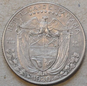 1930 Panama 1/4 Balboa Better Grade as Pictured - Picture 1 of 2