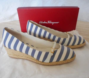 Salvatore Ferragamo Espadrilles/ blauweiß gestreift - Bild 1 von 6