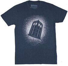 Doctor Who Mens T-Shirt - Snowy Stylized Floating Tardis Image