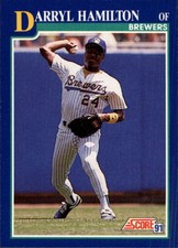 1991 Score Milwaukee Brewers Baseball Card #107 Darryl Hamilton UER