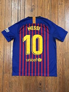 Nike Dri-Fit FC Barcelona Lionel Messi Jersey 2018 - Size Large Rakuten Soccer
