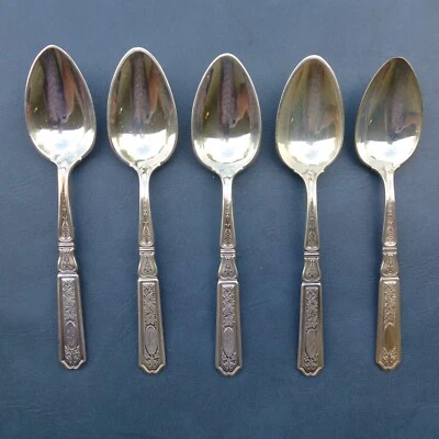 5 cucharaditas de plata de ley St. Dunstan perseguida por Gorham CAB mono Foto 1 de 4