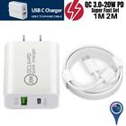 20W Pd+Qc Quick Wall Charger Block Usb C To Iphone Cable For Apple 14 13 12 11 8