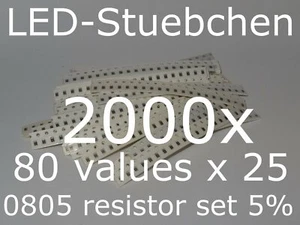 Surtido de resistencia SMD 0805 5%, 80 valores x 25 piezas = 2000 unidades - Imagen 1 de 1
