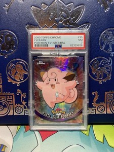 2000 Topps Chrome Pokemon TV Animation Edition Spectra-Chrome Clefairy PSA 7