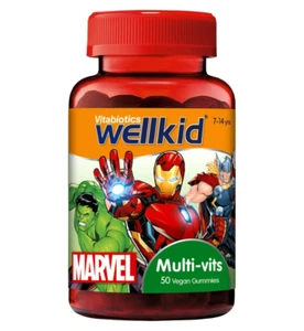 Vitabiotics WellKid Multi-Vits 7-14 Years 50 Vegan Soft Jellies Marvel Edition - Picture 1 of 1