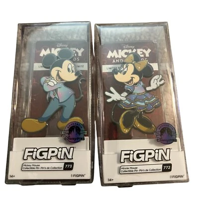 Lot of 2 Disney Fig Pin Mickey Mouse and Minnie Mouse 50th Anniversary Limited - Image 1 of 4