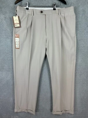 Мужские брюки Haggar Chino 40X29 цвет белый плиссированные комфортные эластичные функциональные НОВЫЕ - Изображение 1 из 4