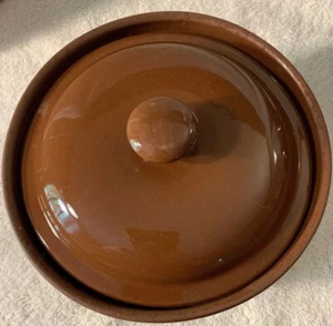 VTG Oxford Ware Lidded Brown Crock Cassarole Made in USA MFG stamped - Picture 1 of 5