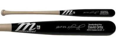 DAVID ORTIZ Autographed "HOF 22" Boston Red Sox Game Model Bat FANATICS - Image 1 of 2