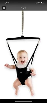 Jolly Jumper Baby Exercitador com Braçadeira de Porta, Preto - Imagem 1 de 2