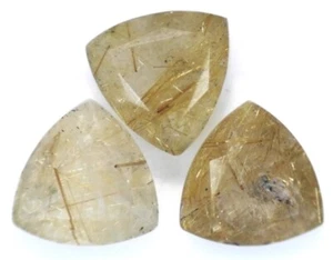GOLDEN RUTILE QUARTZ 19 MM TRILLION CUT FACET CALIBRATED SOLD PER STONE F-2041 - Picture 1 of 1