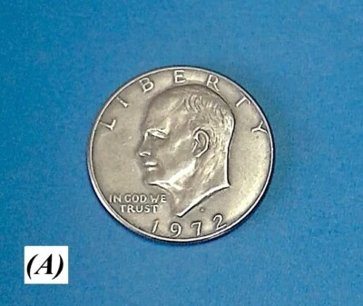 1972-D- EISENHOWER 40% SILVER DOLLAR US MINT MARK ERROR (A) - Image 1 of 4
