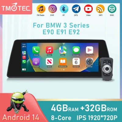 10.25" Autoradio Stereo Wireless Carplay WIFI Android 14 4+32GB Für BMW E90 E91  - Bild 1 von 4