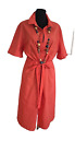 French Connection Coral Colour Midi Dress with Pockets size XXL fits 18/20