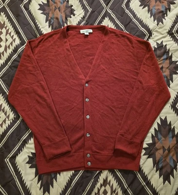 Cárdigan suéter vintage de eslabones de ciprés abuelo papá rojo para hombre talla grande Foto 1 de 4