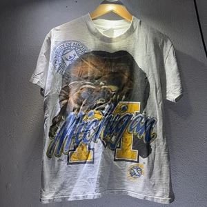 90s university of Michigan wolverines vintage T-shirt Xplosion medium 21x25 1/2 - Picture 1 of 17