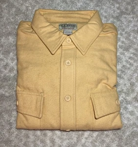 Vintage LL Bean Mens XL Tall Chamois Cloth Shirt Workwear Outdoors Yellow New - Picture 1 of 12