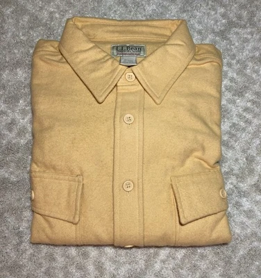 Vintage LL Bean Mens XL Tall Chamois Cloth Shirt Workwear Outdoors Yellow New - Image 1 of 4